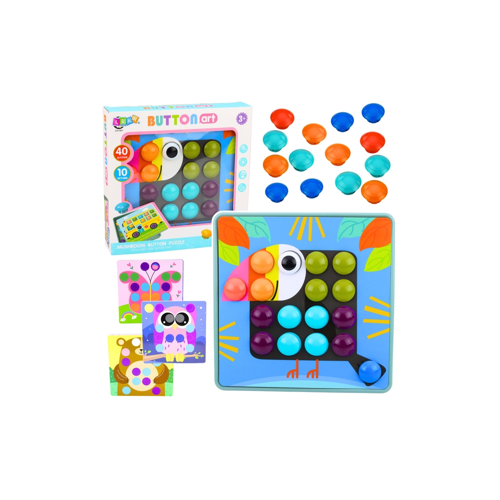 Kreatywne Puzzle Geometryczne Mozaika Układanka Edukacyjna Grzybki 53 el.