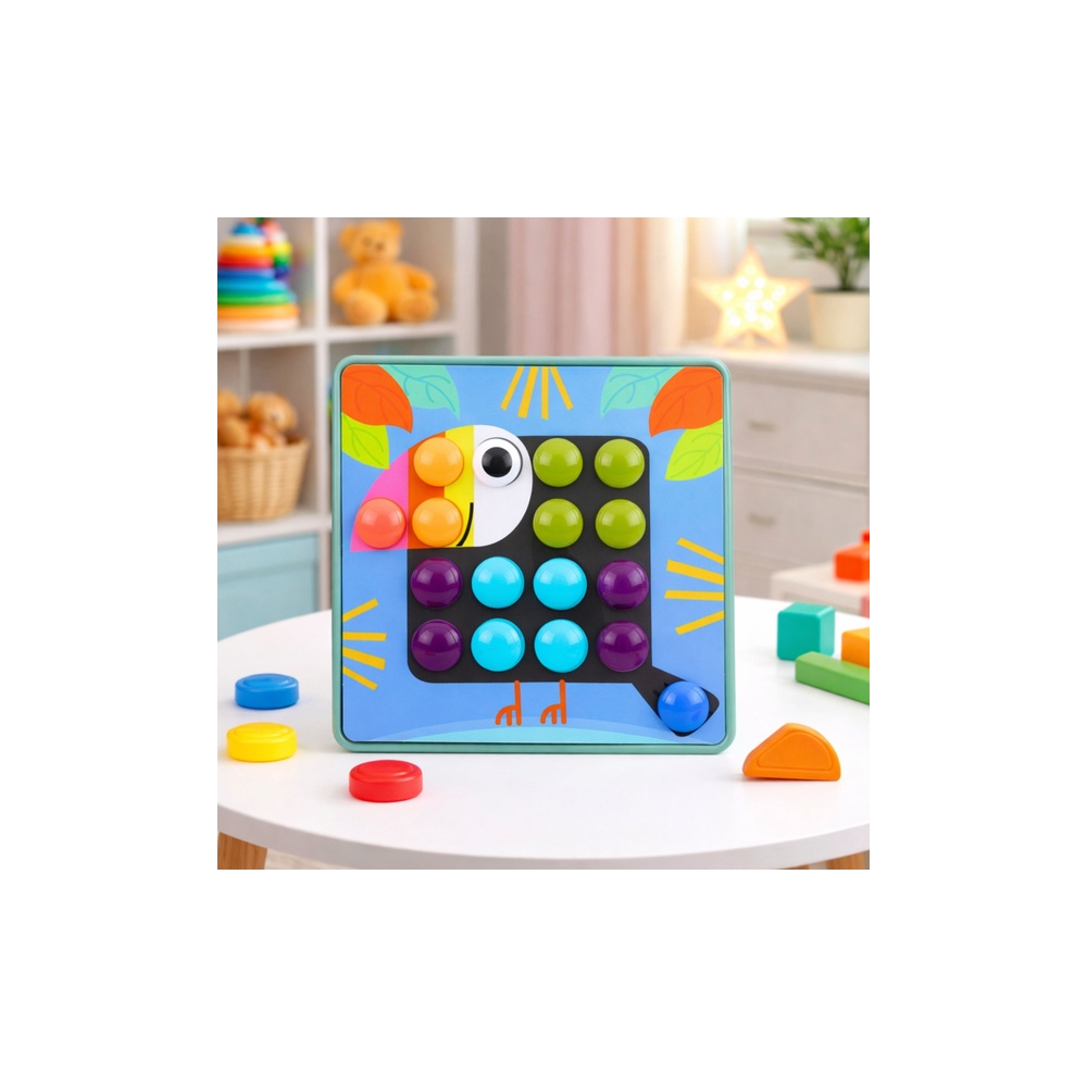 Kreatywne Puzzle Geometryczne Mozaika Układanka Edukacyjna Grzybki 53 el.