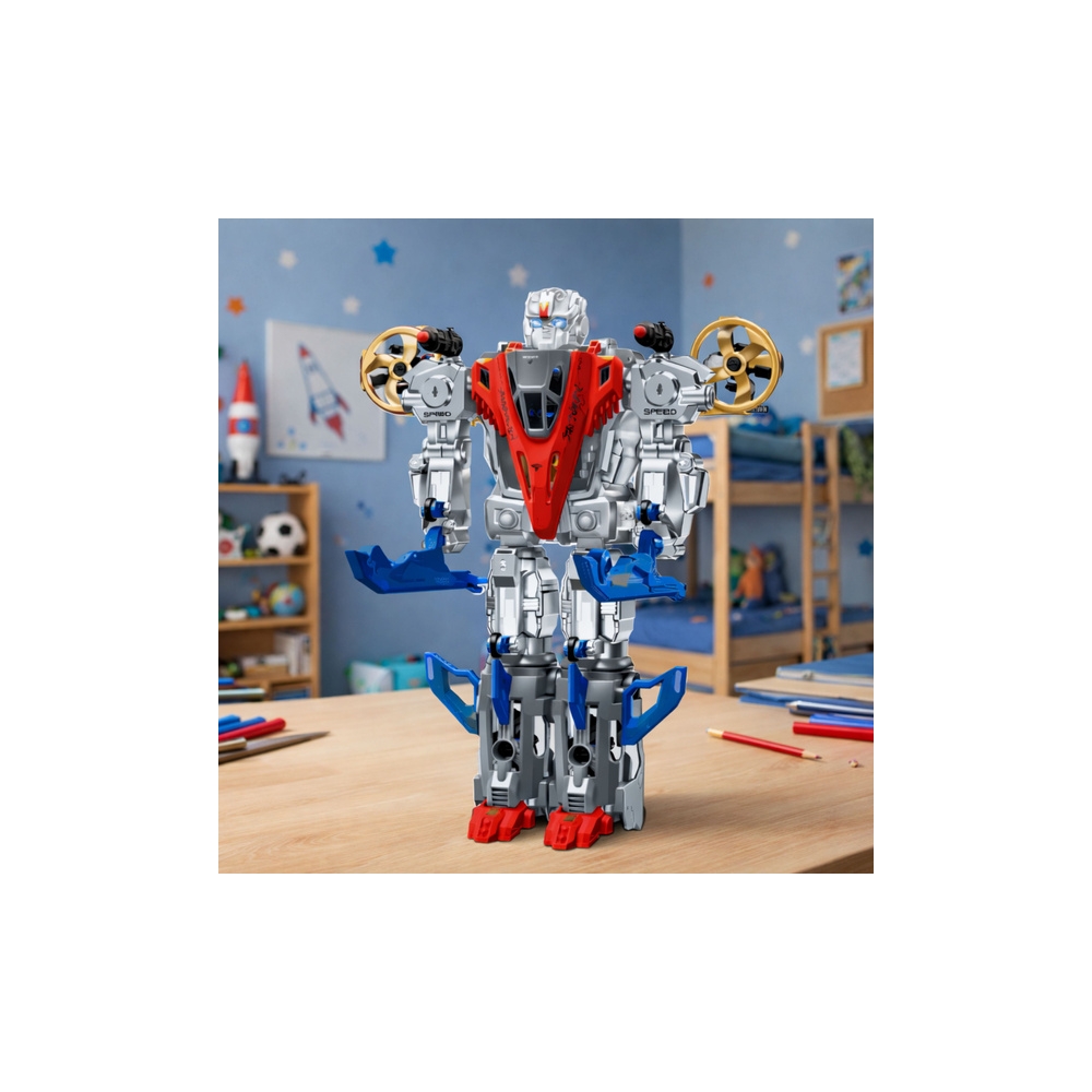 Robotas kovotojas 2in1 Šviesos garsai Raudona/mėlyna 29 el.