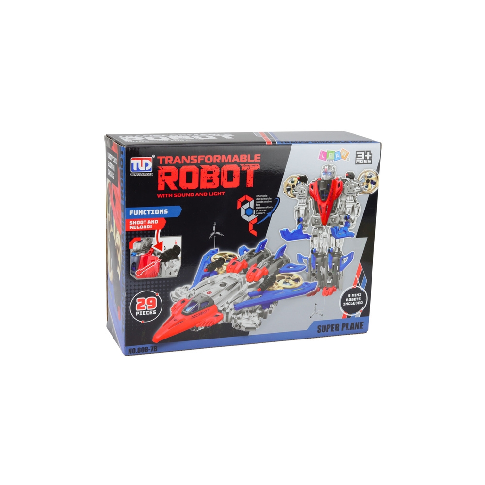 Robotas kovotojas 2in1 Šviesos garsai Raudona/mėlyna 29 el.