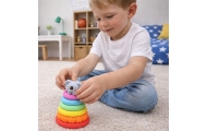 Piramidka Sensoryczna Z Koalą Wieża Edukacyjna Kolorowa 7 el.