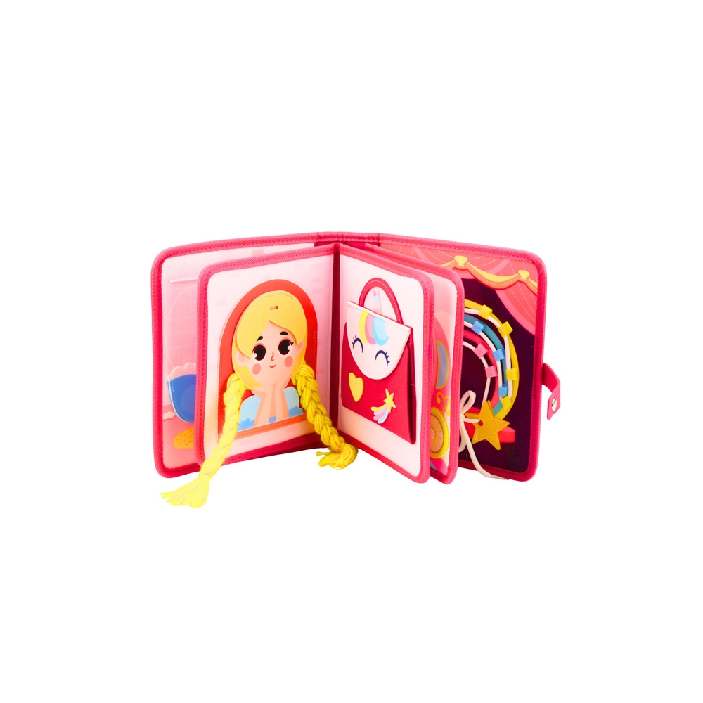 3D princesės sensorinė veltinio edukacinė knygelė rožinė-Žaislai, Kūdikiams, Žaislai mažyliams (iki 4 m.