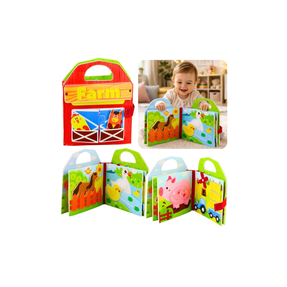 Książeczka Edukacyjna Sensoryczna Filcowa 3D Zwierzęta Domowe Farma