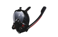 Maska Do Snorkelingu Nurkowania Pełnotwarzowa AntiFog DryTop Czarna L/XL