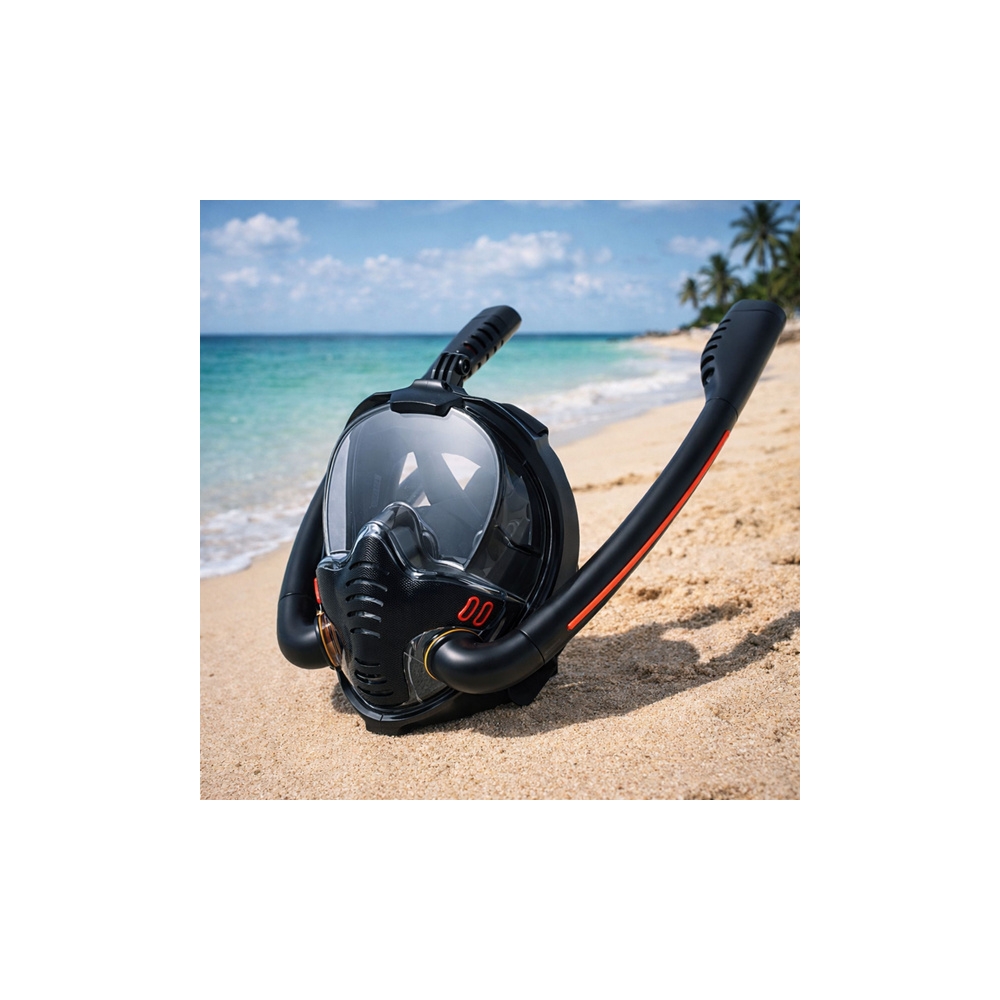 Viso veido snorkelingo ir nardymo kaukė „AntiFog DryTop“, juoda, L/XL-Žaislai, Lauko žaislai, Vandens ir smėlio žaislai, Nardymo