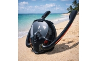 Viso veido snorkelingo ir nardymo kaukė „AntiFog DryTop“, juoda, L/XL-Žaislai, Lauko žaislai, Vandens ir smėlio žaislai, Nardymo