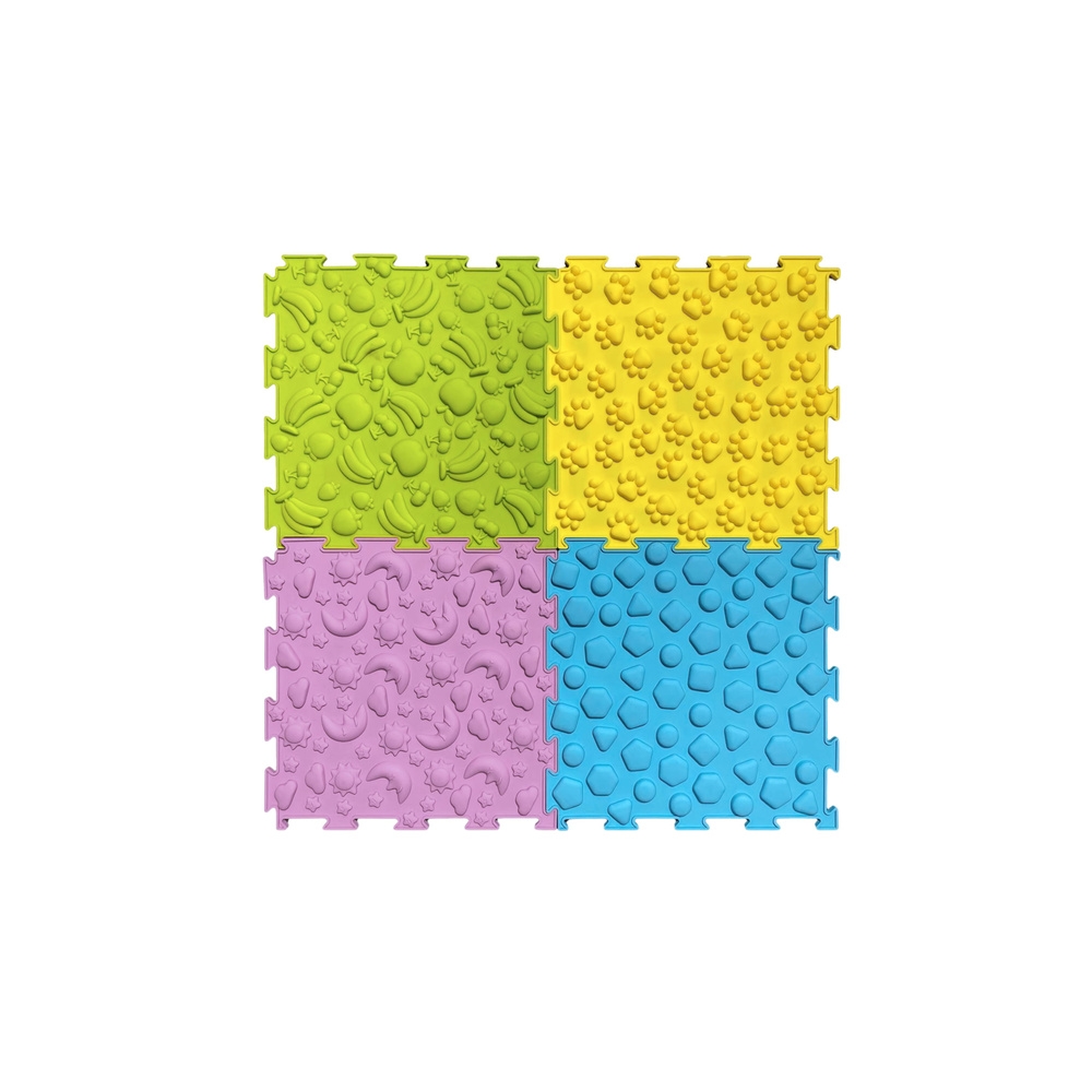 Ścieżka Sensoryczna Puzzle Kafelki Różne Struktury Kolory 24,5 cm 10 szt.