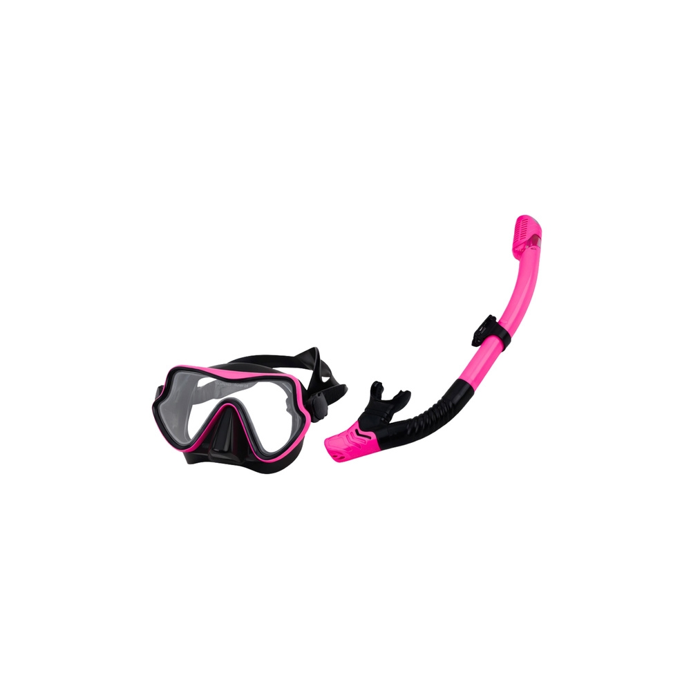 Nardymo ir snorkelingo rinkinys: pelekai, akiniai, snorkelis, juodos ir rožinės spalvos, S/M dydis-Žaislai, Lauko žaislai, Vande