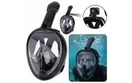 Maska Do Snorkelingu Nurkowania Pełnotwarzowa System AntiFog Czarna L/XL