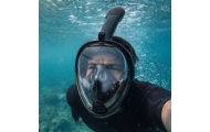 Maska Do Snorkelingu Nurkowania Pełnotwarzowa System AntiFog Czarna L/XL
