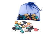 Drewniane Puzzle Kotki Układanka Edukacyjna Ramka Woreczek 62 el.