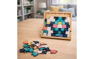 Drewniane Puzzle Kotki Układanka Edukacyjna Ramka Woreczek 62 el.