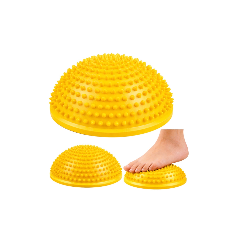 Sensorinis pusrutulis masažui ir pusiausvyros pratimams 16 cm, geltonas-Žaislai, Lauko žaislai, Lauko žaidimai ir sporto prekės,