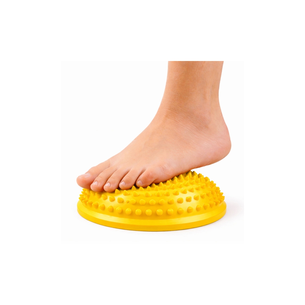 Sensorinis pusrutulis masažui ir pusiausvyros pratimams 16 cm, geltonas-Žaislai, Lauko žaislai, Lauko žaidimai ir sporto prekės,