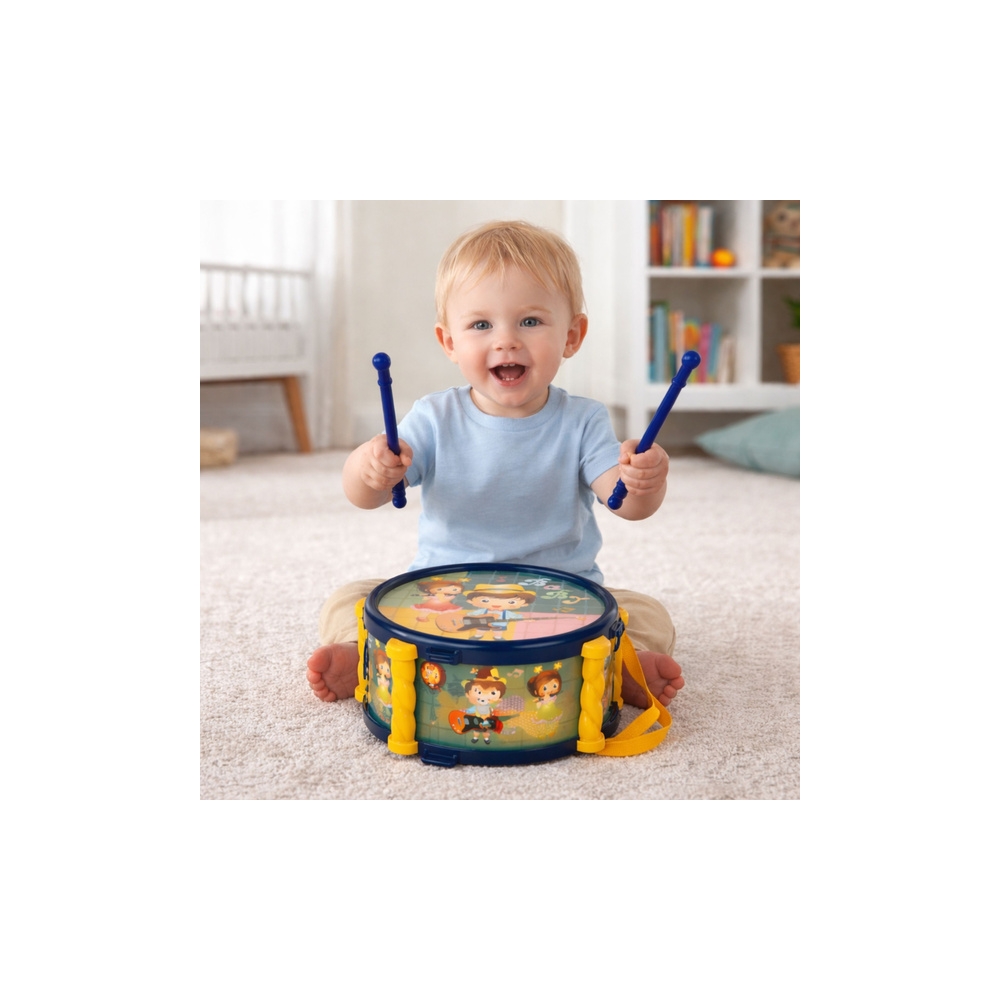 Zestaw Instrumenty Muzyczne Dla Dzieci Bębenek Trąbka Grzechotki Pałeczki