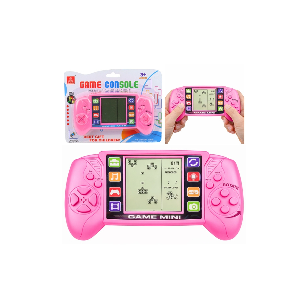 Elektroninių žaidimų konsolė Tetris Nešiojamasis LCD rožinis-Žaislai, Stalo žaidimai, Žaidimų konsolės-e-vaikas