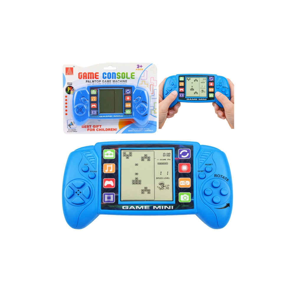 Elektroninių žaidimų konsolė Tetris Nešiojamasis LCD mėlynas-Žaislai, Stalo žaidimai, Žaidimų konsolės-e-vaikas