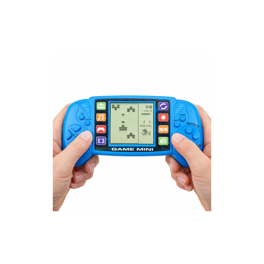 Elektroninių žaidimų konsolė Tetris Nešiojamasis LCD mėlynas-Žaislai, Stalo žaidimai, Žaidimų konsolės-e-vaikas