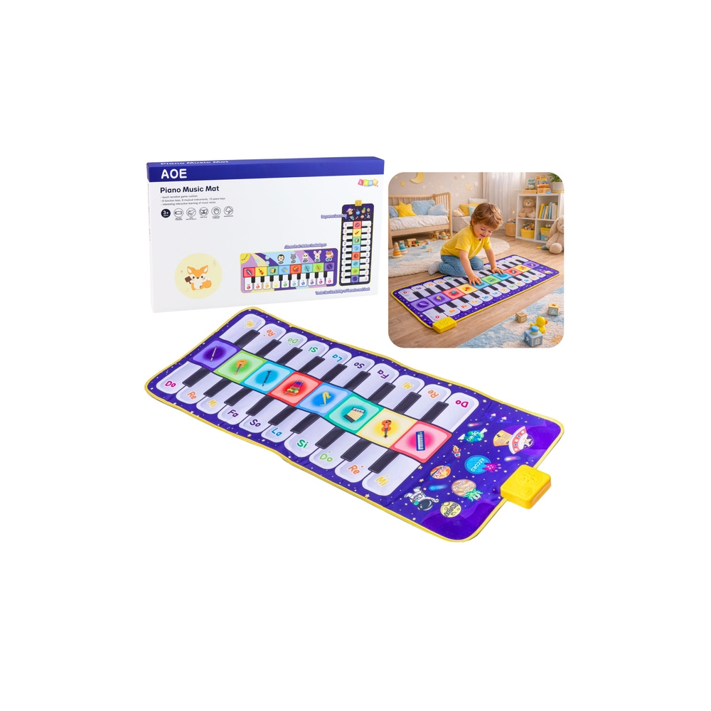 Muzikinis mokomasis šokių kilimėlis Interaktyvus pianinas 120 x 48 cm-Žaislai, Muzikiniai-e-vaikas