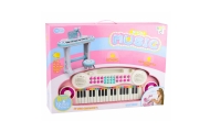 Pianinko Elektroniczne Organy Dla Dzieci Stołek Mikrofon MP3 Różowe