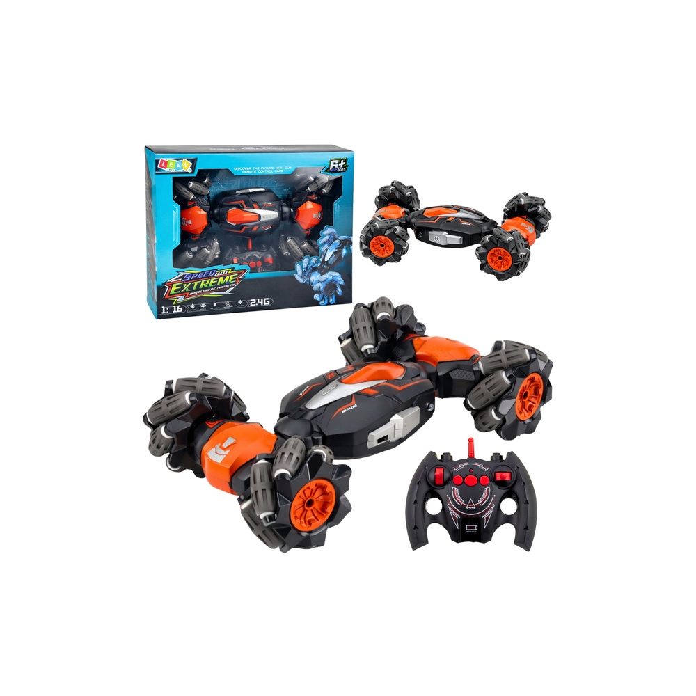 Nuotoliniu būdu valdomas RC automobilis driftui ir akrobatiniams triukams „Twist“, oranžinis, 1:16-Žaislai, Auto ir transporto ž