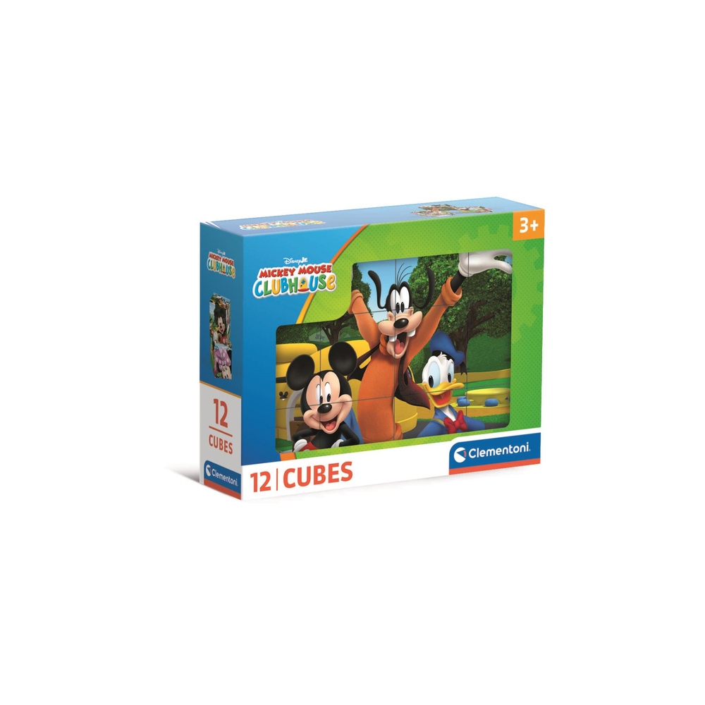 Dėlionė 12 kubelių DISNEY MOUSE FRIENDS CLUB Clementoni 41348-Žaislai, Dėlionės, 3D - tūrinės dėlionės-e-vaikas