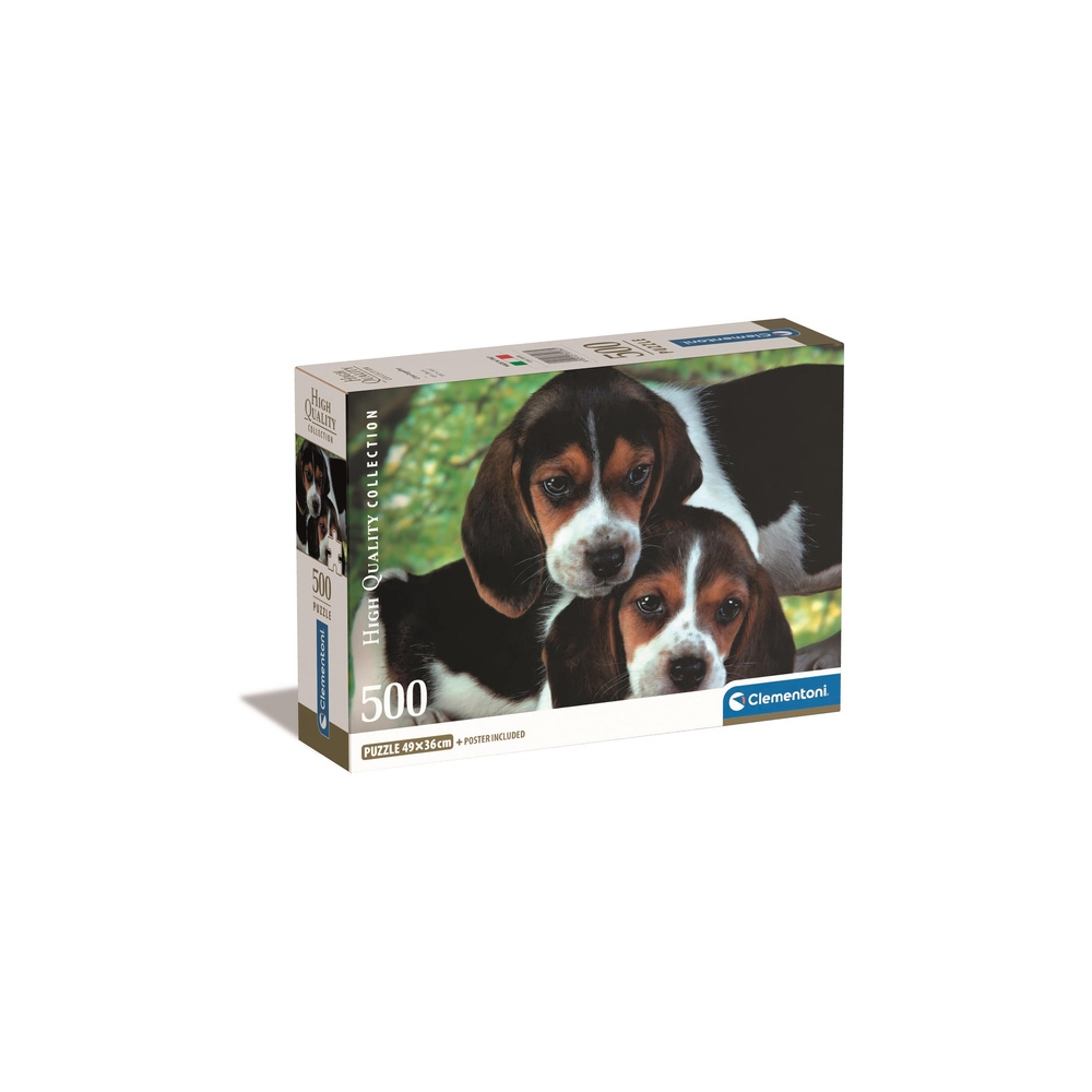 Dėlionė 500 HQC Beagle šuniukai Plakatas Clementoni 35536-Žaislai, Dėlionės, Žaisliniai ginklai ir šoviniai, Dėlionės nuo 500 de