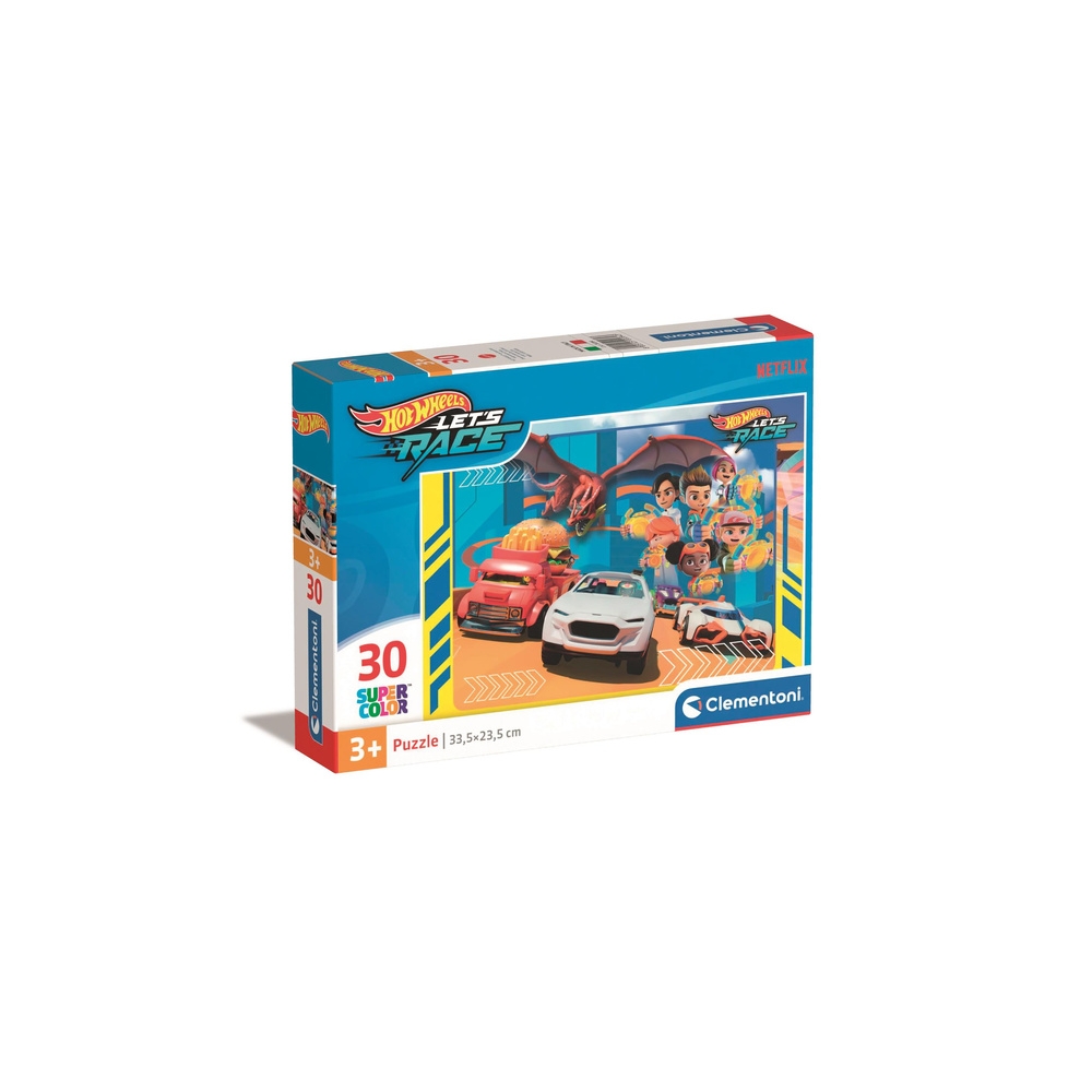 Dėlionė 30 Super Color HOT WHEELS Clementoni 20284-Žaislai, Dėlionės, Dėlionės iki 500 detalių-e-vaikas