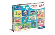 Dėlionė 10-in-1 Super Color – Peppa Pig Clementoni 20271-Žaislai, Dėlionės, Dėlionės iki 500 detalių-e-vaikas