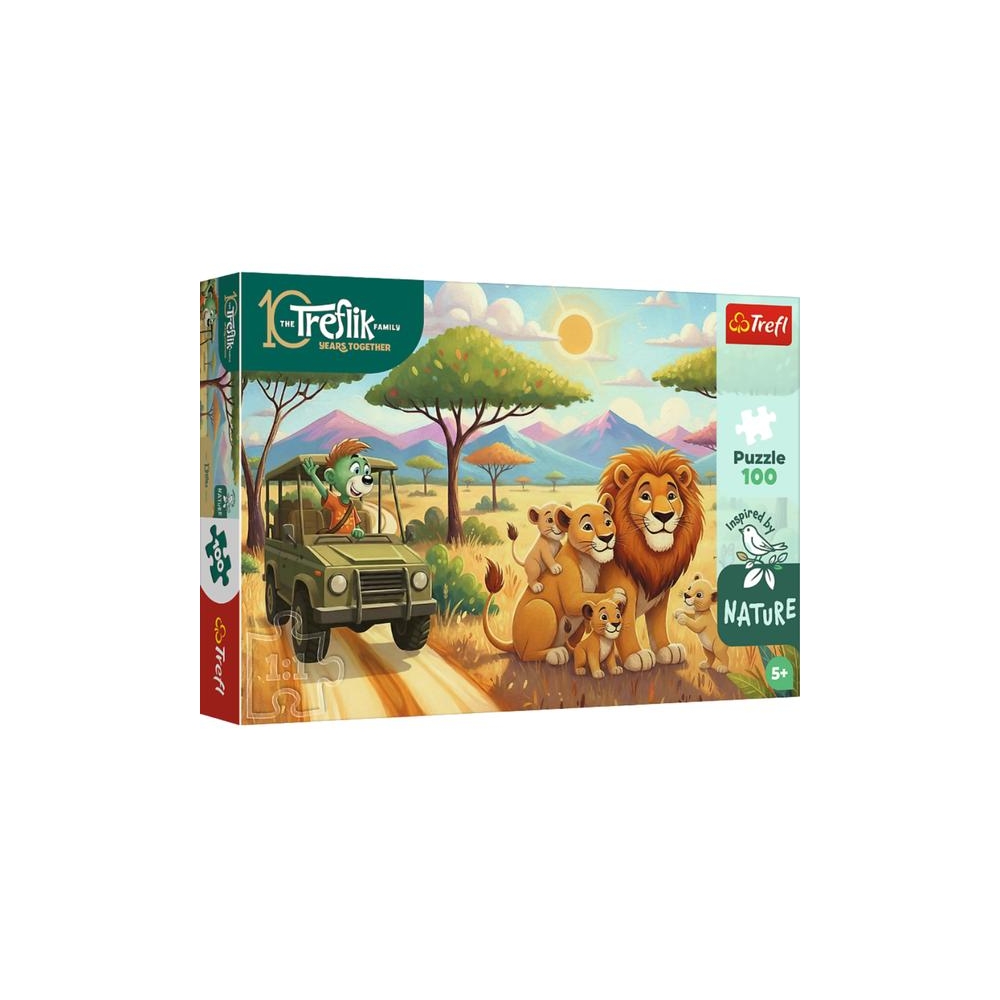Dėlionė – 100 dalių – Liūtai – Treflikų šeima – „Inspired By Nature“ – Trefl 16593-Žaislai, Dėlionės, Dėlionės iki 500 detalių-e