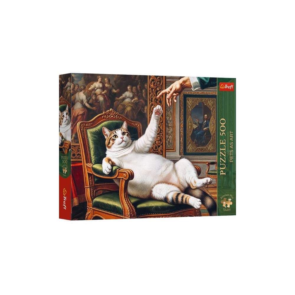 Dėlionė – 500 dalių – „Premium Plus“ – „Pets as Art“: Jo Pūkuotasis Didenybė – „Trefl“ 37627-Žaislai, Dėlionės, Dėlionės nuo 500