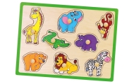 VIGA Drewniane Puzzle Zwierzęta z ZOO Układanka