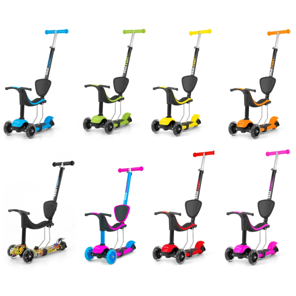 Milly Mally Ride On/Scooter 3in1 Little Star Red
