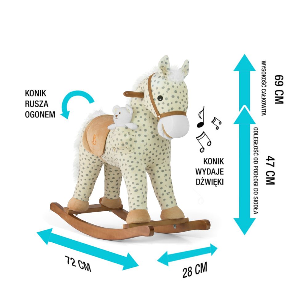 Milly Mally Rocking Horse Pony Gray Dot