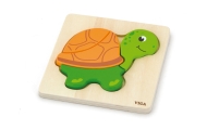 VIGA Pierwsze drewniane Puzzle maluszka Żólwik