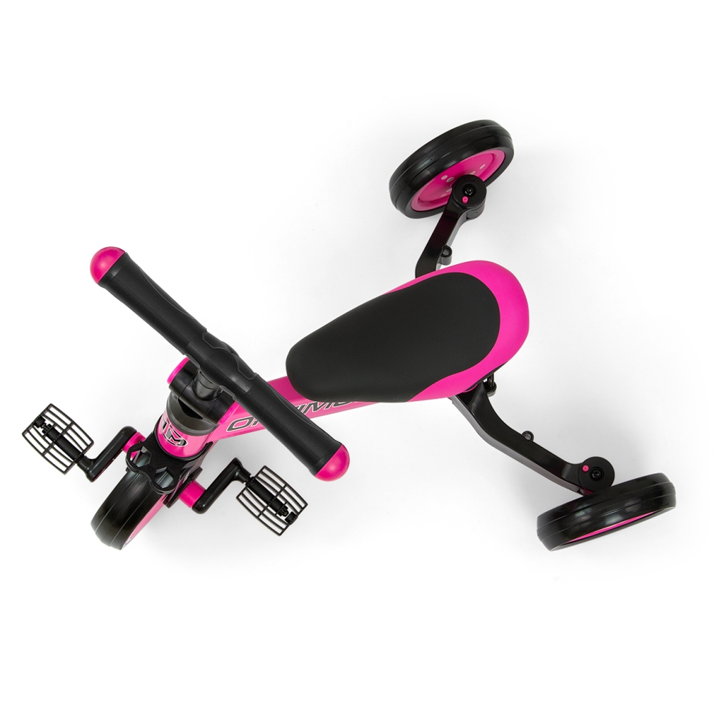 Triratis Optimus 3-in-1, Pink-Judėjimui, Balansiniai dviratukai, Triratukai vaikams-e-vaikas