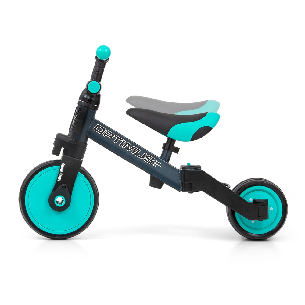 Milly Mally Ride On - Dviratis 3in1 OPTIMUS Mint-Judėjimui, Balansiniai dviratukai-e-vaikas