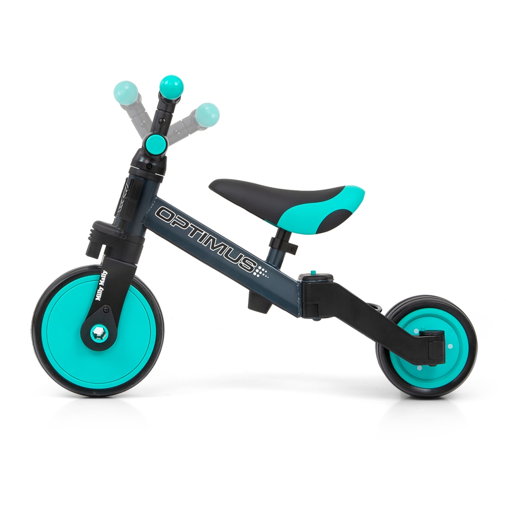 Milly Mally Ride On - Dviratis 3in1 OPTIMUS Mint-Judėjimui, Balansiniai dviratukai-e-vaikas