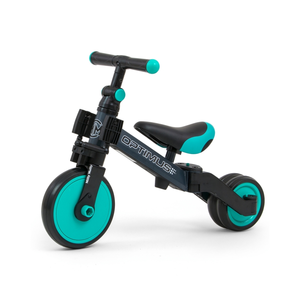 Milly Mally Ride On - Dviratis 3in1 OPTIMUS Mint-Judėjimui, Balansiniai dviratukai-e-vaikas