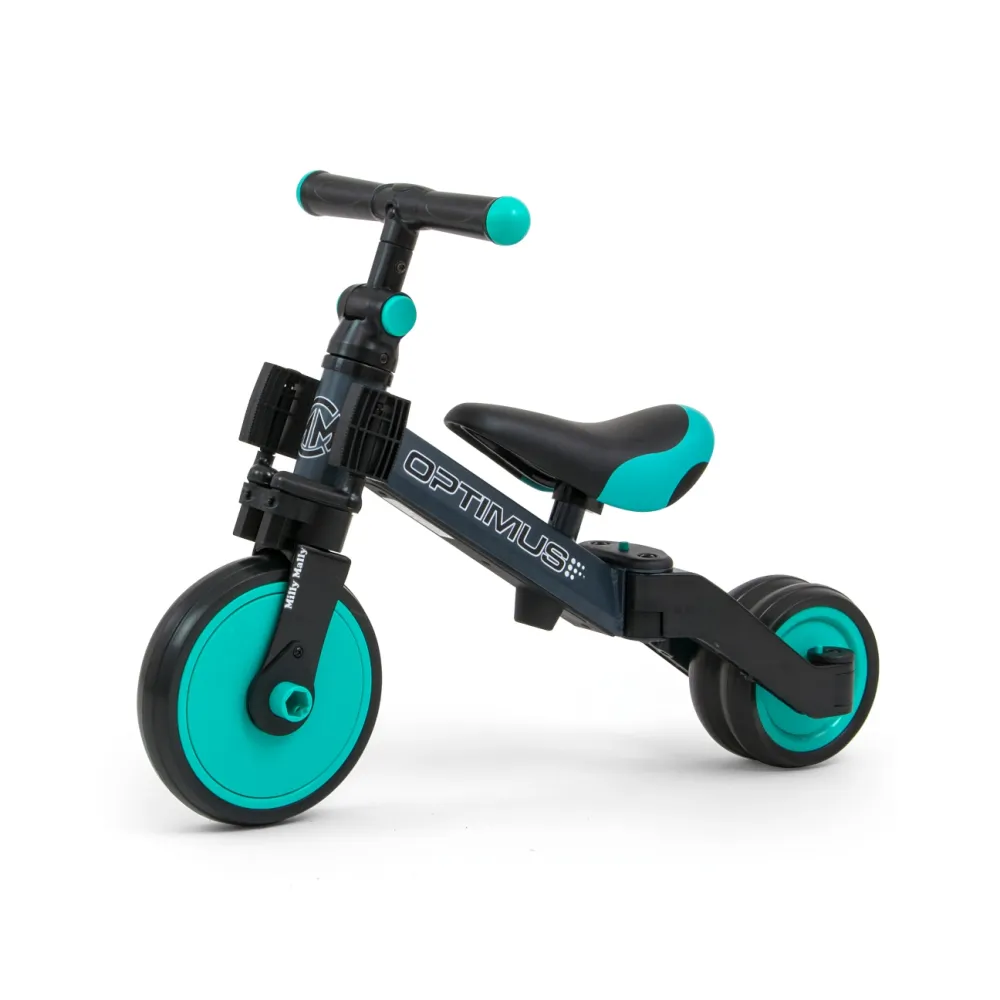 Milly Mally Ride On - Dviratis 3in1 OPTIMUS Mint-Judėjimui, Balansiniai dviratukai-e-vaikas
