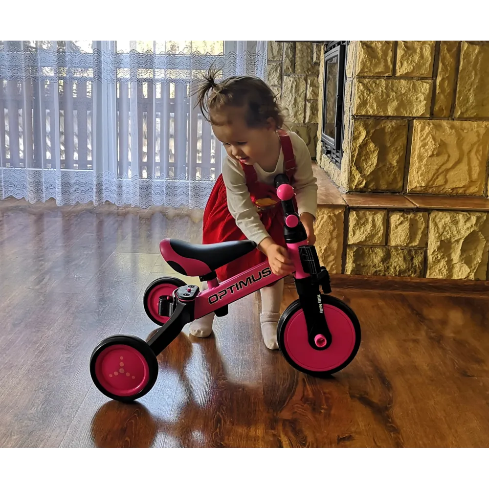 Milly Mally Ride On - Dviratis 3in1 OPTIMUS Mint-Judėjimui, Balansiniai dviratukai-e-vaikas