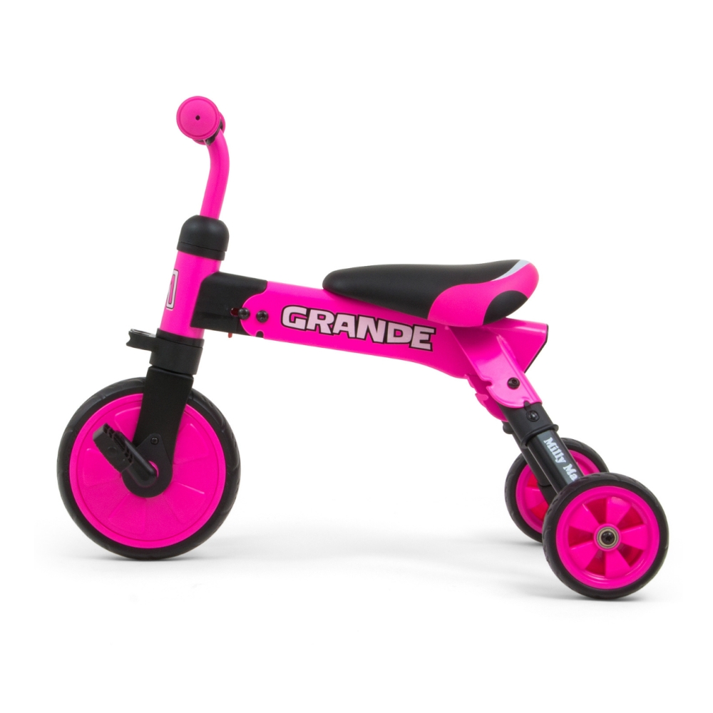 Milly Mally Ride On - Dviratis 2in1 GRANDE Pink-Judėjimui, Balansiniai dviratukai-e-vaikas