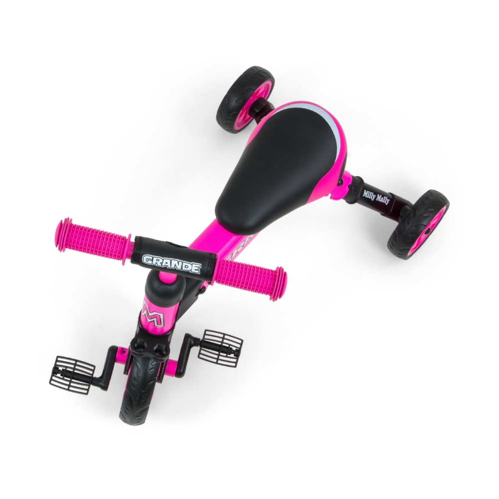 Milly Mally Ride On - Dviratis 2in1 GRANDE Pink-Judėjimui, Balansiniai dviratukai-e-vaikas