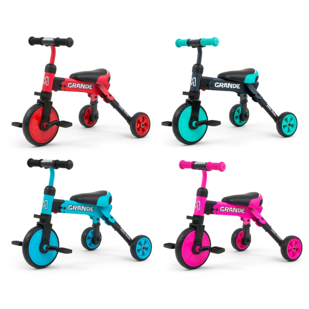 Milly Mally Ride On - Dviratis 2in1 GRANDE Pink-Judėjimui, Balansiniai dviratukai-e-vaikas
