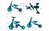 Triratis Optimus 3-in-1, Blue-Judėjimui, Balansiniai dviratukai, Triratukai vaikams-e-vaikas