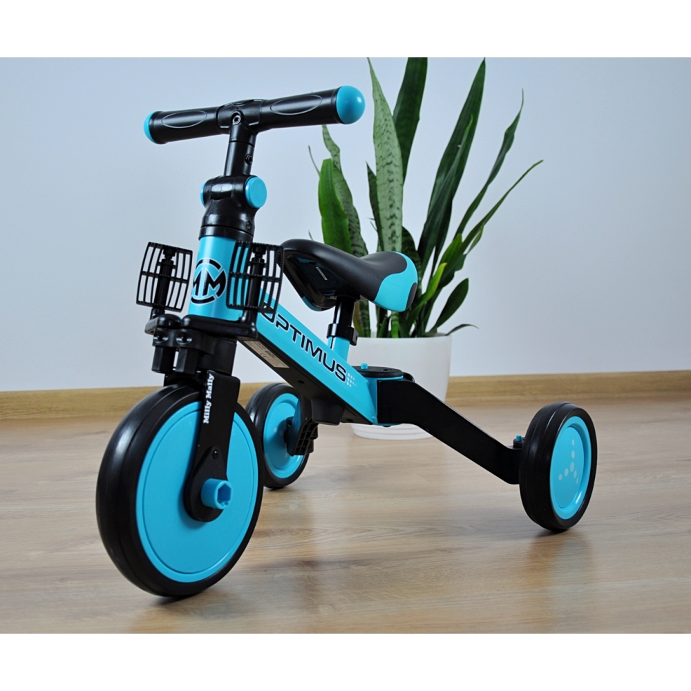 Triratis Optimus 3-in-1, Blue-Judėjimui, Balansiniai dviratukai, Triratukai vaikams-e-vaikas