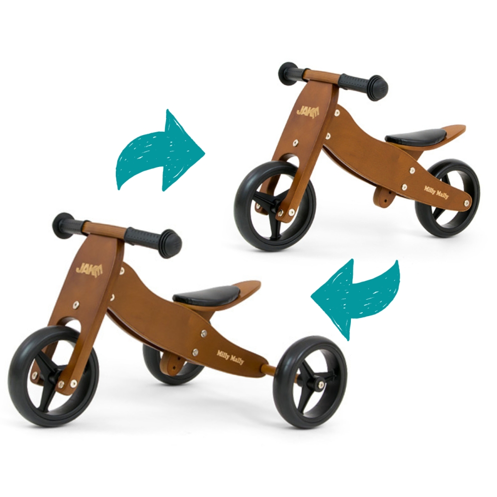 Milly Mally Ride On 2in1 Jake Dark Natural-Judėjimui, Balansiniai dviratukai-e-vaikas