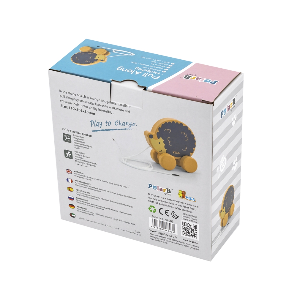 Viga 44003 PolarB Pull Along - Hedgehog