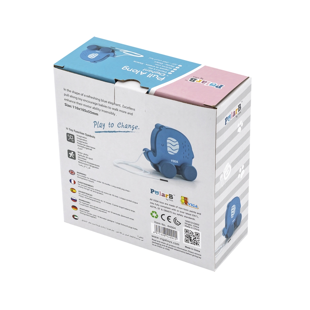 Viga 44004 PolarB Pull Along - Dramblys