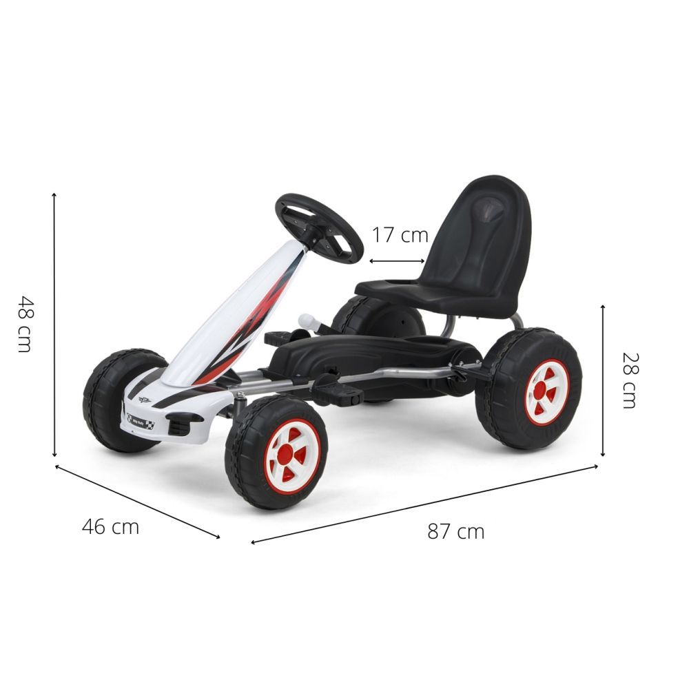 Pedalinis gokartas Milly Mally Viper, White-Judėjimui, Minami kartingai-e-vaikas